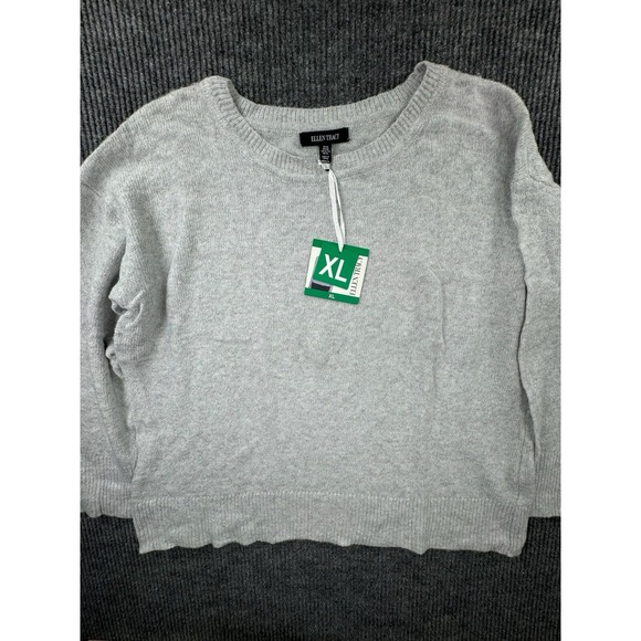 Ellen Tracy‎ Sweater Womens XL Gray Long Sleeve Pullover Long Sleeve Plush New - Picture 1 of 11